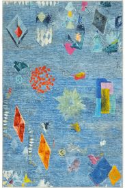 Lumina85 Blue Multicolour Kids Bedroom Rug