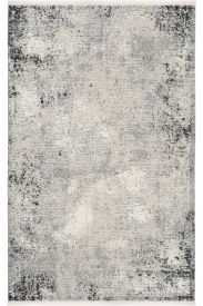 London85 Cream Grey Abstract Bedroom Rug