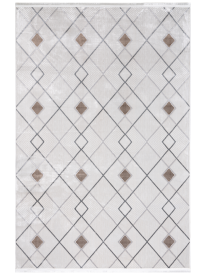 Arti Cream Grey Geometric Living Room Rug