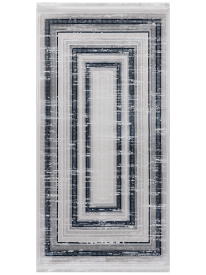 Arti Grey Charcoal Bordered Distressed Area Rug