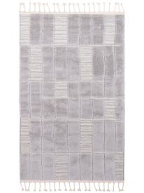 Vetona Grey Modern Patterned Living Room Rug