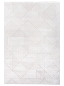 Arti Cream Beige Geometric Bedroom Rug