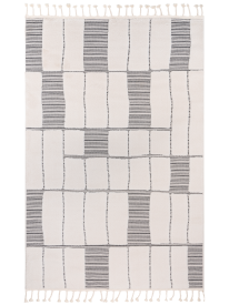 Vetona Cream Grey Patterned Bedroom Rug