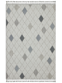 Earthy Cream & Grey Geometric Modern Area Rug