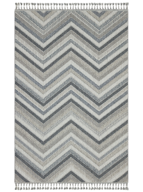 Earthy Cream & Grey Chevron Modern Rug