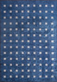 Zen Blue & Cream Geometric Living Room Rug