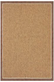 Sisal85 Beige Brown Plain Bordered Living Room Rug