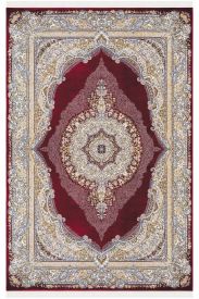 Zerabi85 Beige Red Oriental Bordered Bedroom Rug