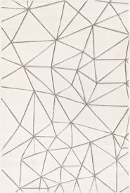 Geometric Cream & Grey Twist Rug