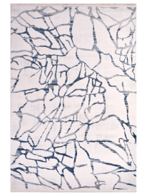 Luminous Blue Abstract Cream Living Room Rug