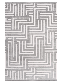 Luminous Stripe White & Grey Modern Area Rug