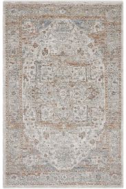 Prime85 Beige Cream Patterned Bordered Area Rug