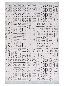 Scandi Cream & Black Venule Area Rug