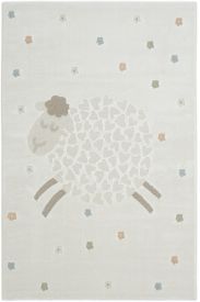 Smile85 Cream Beige Kids Patterned Bedroom Rug