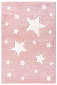 Cooptik Pink White Modern Kids Bedroom Rug