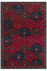 Mardin85 Red Blue Modern Patterned Bedroom Rug