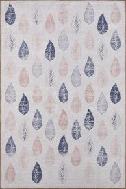 Baskili Cream Pink Floral Area Rug