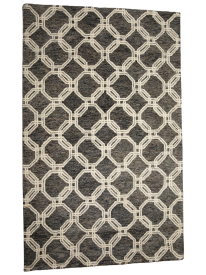 Modern Black Trellis Hand-Tufted Rug