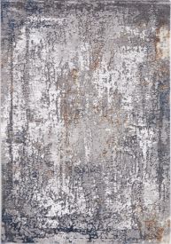 Mistren Grey Cream Abstract Bedroom Rug