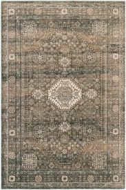Private85 Brown Copper Patterned Bordered Area Rug