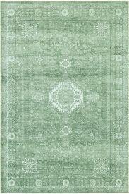 Private85 Green Modern Patterned Bedroom Rug