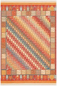Multicolour Beykoz85 Geometric Bordered Living Room Rug