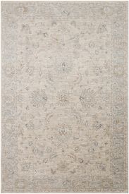 Bergama85 Beige Cream Floral Bordered Living Room Rug
