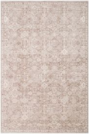 Leona85 Beige Cream Floral Distressed Area Rug