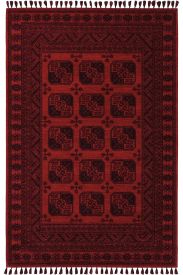 Atlas85 Red Black Oriental Bordered Indoor Rug