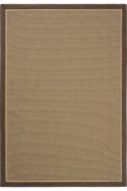 Sisal85 Patterned Bordered Brown Beige Outdoor Area Rug