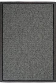 Sisal85 Charcoal Grey Plain Bordered Living Room Rug