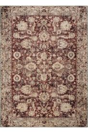 Private85 Beige Red Oriental Bordered Living Room Rug