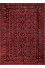 Private85 Red black Modern Oriental Bedroom Rug