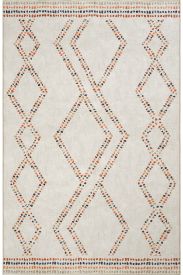 Carnival85 Cream Modern Patterned Bedroom Rug