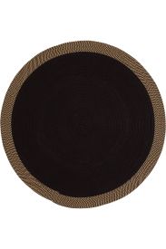 Luke85 Beige black Plain Bordered Area Rug