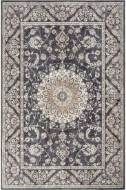 Private85 Black Cream Oriental Bordered Bedroom Rug