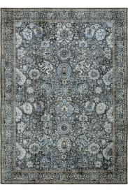 Private85 Grey Blue Oriental Bordered Area Rug
