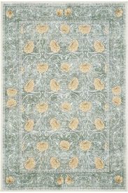 Daisy85 Green Beige Oriental Bordered Area Rug
