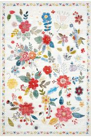Daisy85 Multicolour Patterned Bordered Bedroom Rug