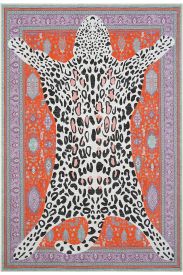 Jagora85 Purple White Oriental Bordered Area Rug