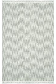 Olinda85 Cream Green Geometric Bedroom Rug