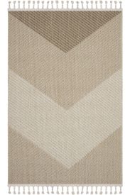 Bress85 Beige Brown Geometric Bedroom Rug
