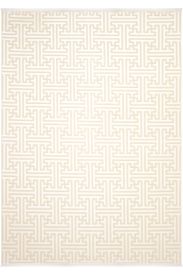 Lena85 Cream Geometric Bedroom Rug