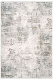 Lena85 Grey White Abstract Living Room Rug