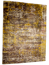 Contemporary Brown Abstract Hand Loom Rug