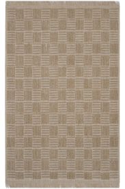 Rustika85 Beige Brown Geometric Patterned Living Room Rug