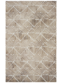 Modern Woolen Beige Brown Chevron Hand Tufted Rug
