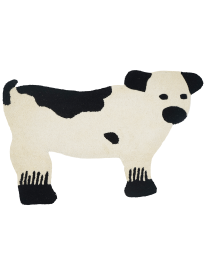 White & Black Hand-Tufted Modern Kids Rug