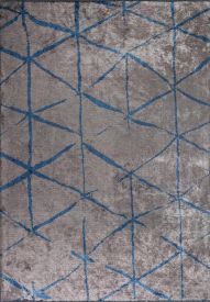 Verdura Grey & Blue Geometric Area Rug
