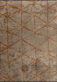 Verdura Brown Geometric Dining Room Rug